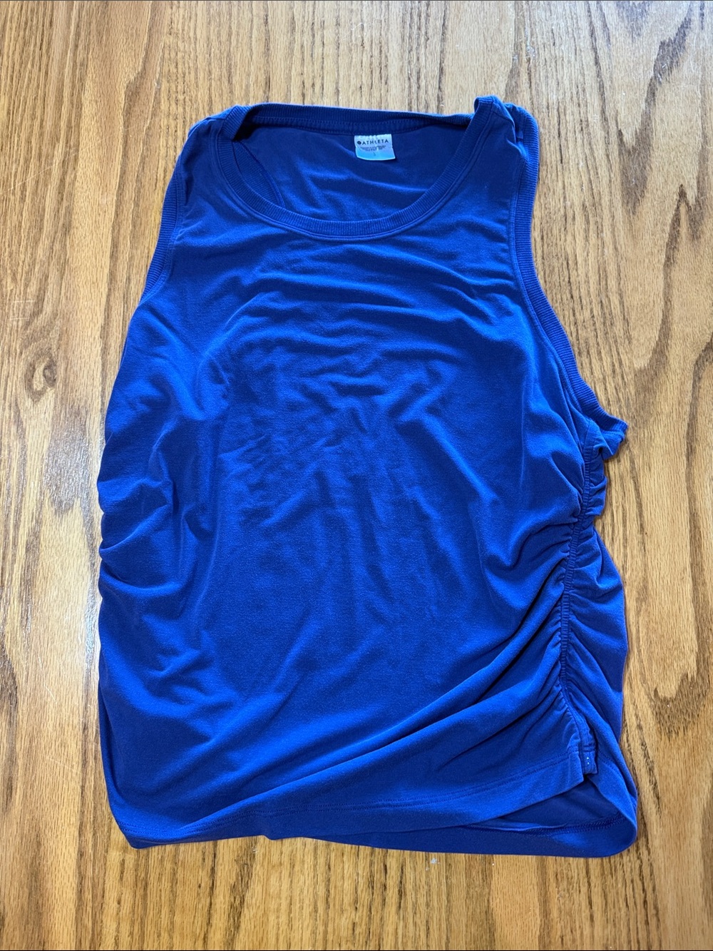 Women's Athleta Blue Ruched Side Tank Top